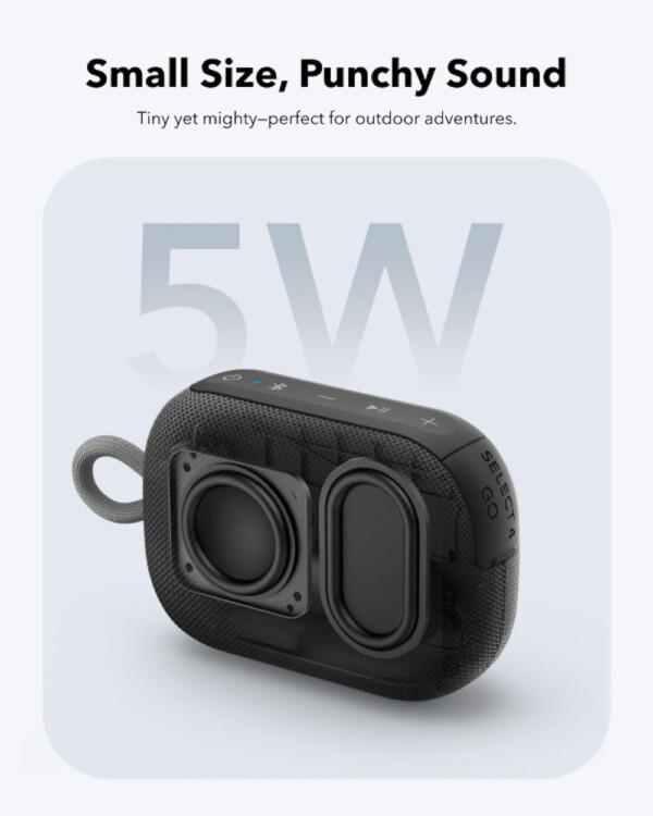 soundcore Select 4 Go Ultra Portable Bluetooth Speaker by Anker, 20H Playtime, IP67 Waterproof and Dustproof, Floatable, Customisable Pro EQ, Wireless Stereo Pairing, Ideal for Home, Outdoors, travelling - Image 2