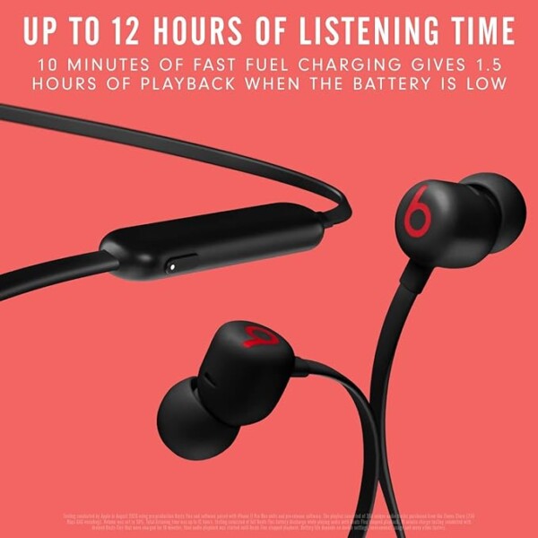 Beats Flex Wireless Earphones – Apple W1 Headphone Chip, Magnetic Earbuds, Class 1 Bluetooth, 12 Hours of Listening Time, Built-in Microphone - Beats Black - Image 7