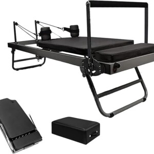 XZLZMYP Pilates Reformer Machine Foldable Pilates Equipment Multifunction Portable Adjustable Reformer Pilates Reformer for Strength Training Exercise for Home Gym Workou