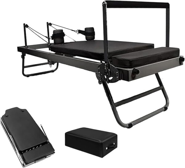 XZLZMYP Pilates Reformer Machine Foldable Pilates Equipment Multifunction Portable Adjustable Reformer Pilates Reformer for Strength Training Exercise for Home Gym Workou