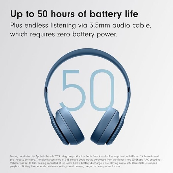 Beats Solo 4 – Wireless Bluetooth On-Ear Headphones, Apple & Android Compatible, Up to 50 hours of Battery Life – Slate Blue - Image 4