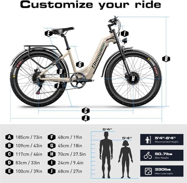 Shengmilo E Bike S700 Electric Bike 26 Inch E-Mountain Bike full suspension E-Bike 48V17.5Ah Battery 7-Speed shifting electric cycling with Fat Tire... - Image 3