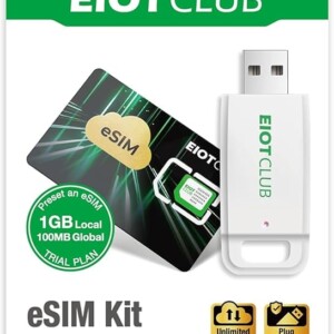 EIOTCLUB eSIM Card + Reader Kit – Unlimited eSIM Profiles, Global Roaming in EU & other 200+ Countries, Compatible with Android, iPhone, Tablets & Laptops
