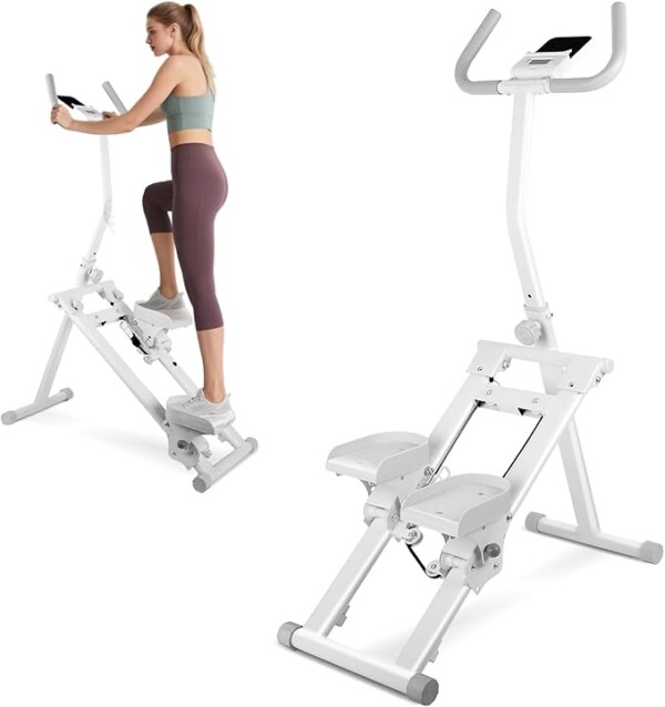Stair Stepper for Home Gym, Vertical Climber Machine for Full Body Workout, Folding Vertical Climber Cardio Exercise Machine Stair Climber with Adjustable Step Range Handlebar & Pedals for Women & Men