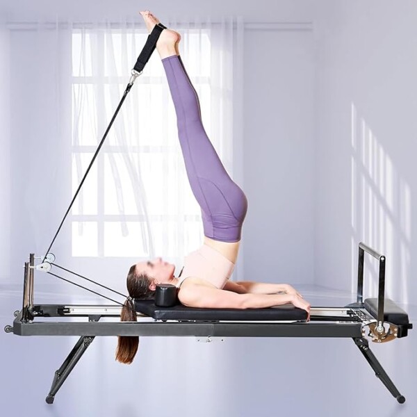 XZLZMYP Pilates Reformer Machine Foldable Pilates Equipment Multifunction Portable Adjustable Reformer Pilates Reformer for Strength Training Exercise for Home Gym Workou - Image 4