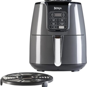 Ninja Air Fryer, 3.8L, 4-in-1, Uses No Oil, Air Fry, Roast, Reheat, Dehydrate, Non-Stick, Dishwasher Safe Basket, Cooks 2-4 Portions, Digital, Grey & Black,