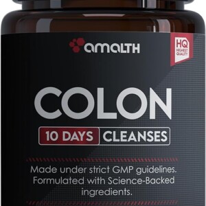 Amalth Colon 10 Day Cleanse, Supports Healthy Bowel Movements, 20 Capsule (1-2 Daily) Natural Ultra Detox Pills for Men Women