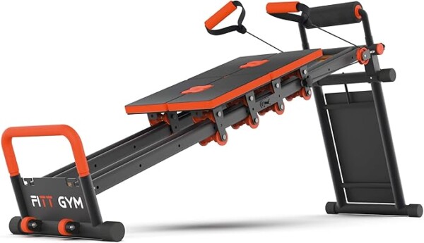 New Image FITT Gym - Pilates Reformer, Bodyweight Gym & Ab Trainer - MultiGym Total Body Fitness Home Workout Machine - Collapsible & Easy to Assemble - Adjustable Positioning