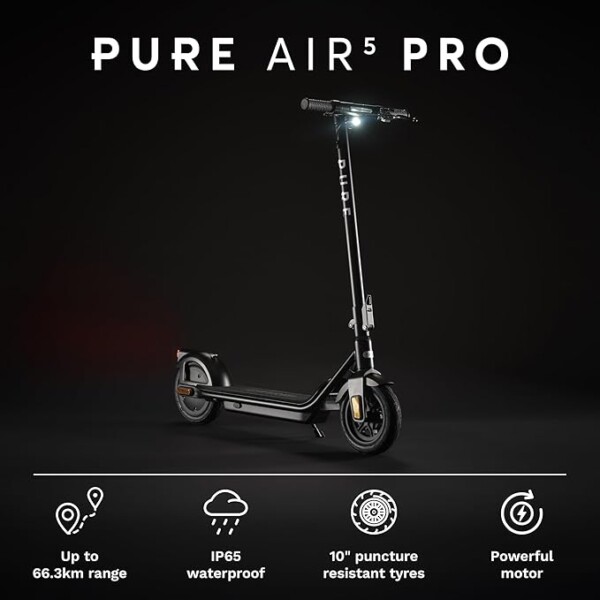 Pure Air Electric Scooter Adult, Lightweight Foldable Electric Scooters, E Scooter with 10" Tubeless Tyres - Image 2