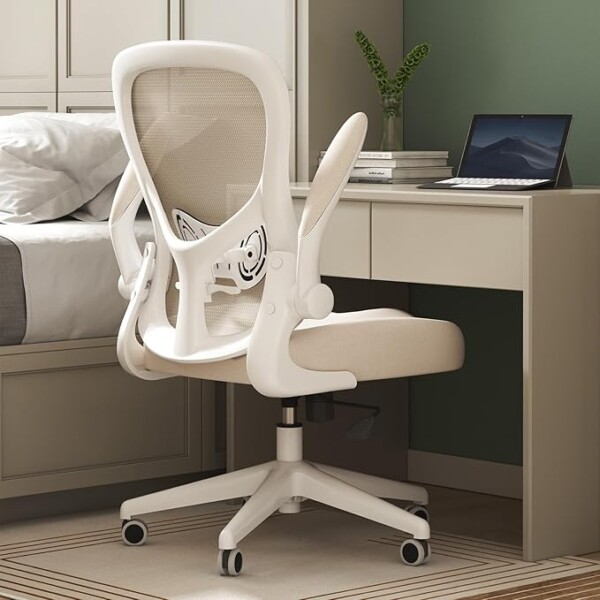 Hbada Ergonomic Desk Chair, Computer Office Chair with Flip-up Armrest&Lumbar Support, Adjustable Height, Grey - Image 6