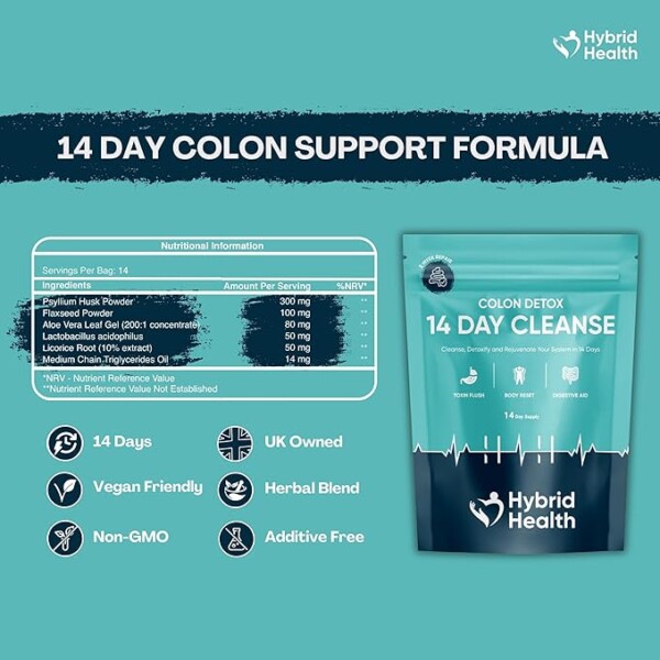 Hybrid Health Colon Cleanse | Rapid 14 Day Detox Supplement for Men & Women | Gut Health | Non GMO Gut Cleanse - Image 4