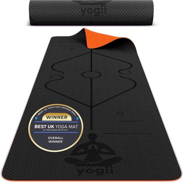 Yogii Yoga Mat - Non-Slip 6mm Thick TPE & Travel-friendly Yoga Mat - Perfect for Home & Gym Exercise Fitness & Pilates - With Laser Alignment Guides for Men & Women - Image 4