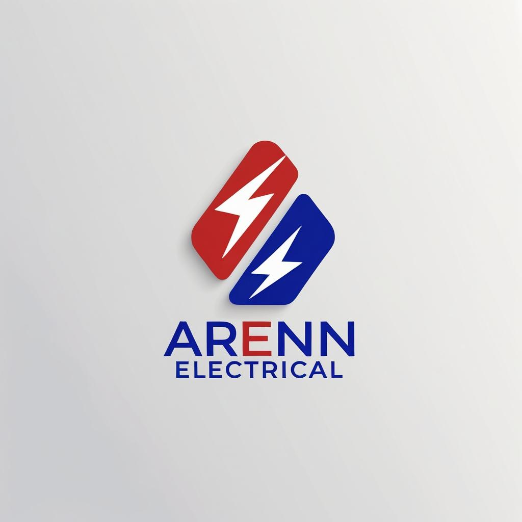 Flat Vector Logo Featuring Lightning and Wire